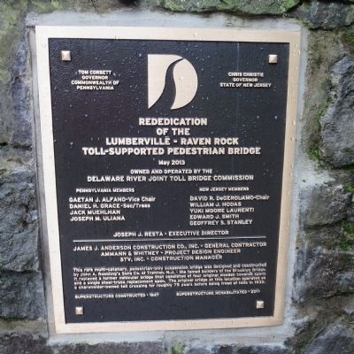 Lumberville - Ravenrock Toll-Supported Pedestrian Bridge Marker image. Click for full size.