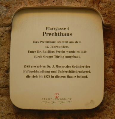 Precht House Marker. Click for full size. Precht House Marker image. Click for full size.