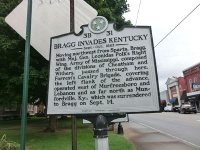 Bragg Invades Kentucky Marker. Click for full size. Bragg Invades Kentucky Marker image. Click for full size.