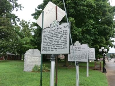 Bragg Invades Kentucky Marker. Click for full size. Bragg Invades Kentucky Marker image. Click for full size.