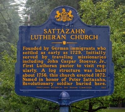 Sattazahn Lutheran Church Marker. Click for full size. Sattazahn Lutheran Church Marker image. Click for full size.