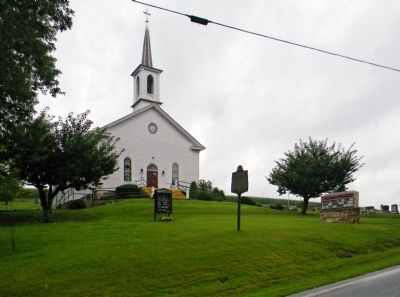 Wide view of the Sattazahn Lutheran Church Marker. Click for full size. Wide view of the Sattazahn Lutheran Church Marker image. Click for full size.