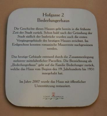 Bederlungerhaus Marker. Click for full size. Bederlungerhaus Marker image. Click for full size.