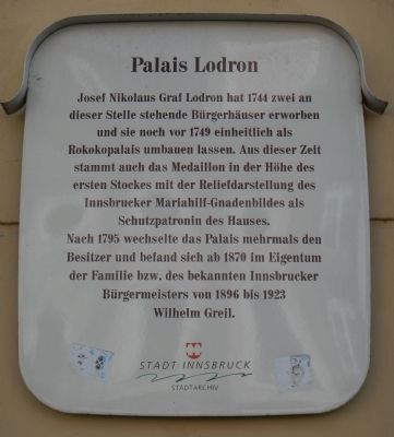 Lodron Palace Marker image. Click for full size.