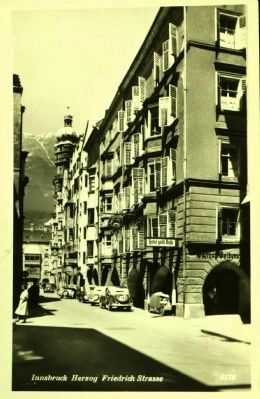 Herzog Friedrichstrasse - View North with Leopold Mozart House Visible image. Click for full size.
