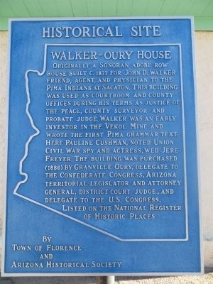 Walker – Oury House Marker image. Click for full size.
