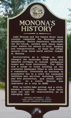 Monona's History Marker image. Click for full size.