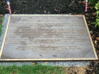 Confederate Veterans and Robert H. Hatton Memorial Marker. Click for full size. Confederate Veterans and Robert H. Hatton Memorial Marker image. Click for full size.
