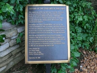 History of the Logs Used in this Cabin Marker. Click for full size. History of the Logs Used in this Cabin Marker image. Click for full size.