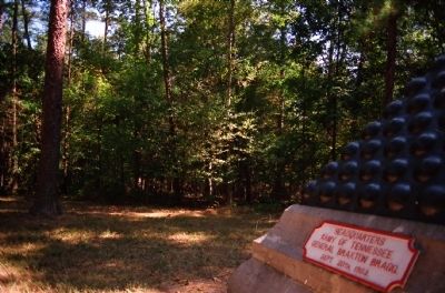 Bragg's Headquarters Shell Monument. Click for full size. Bragg's Headquarters Shell Monument image. Click for full size.