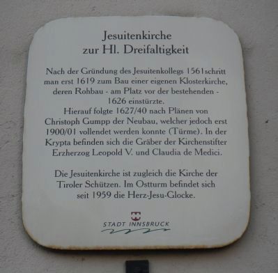 Jesuit Church of the Holy Trinity Marker image. Click for full size.