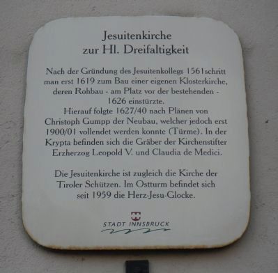 Jesuit Church of the Holy Trinity Marker image. Click for full size.