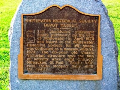 Whitewater Historical Society Depot Museum Marker image. Click for full size.