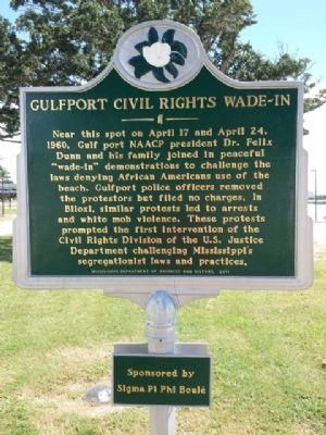Gulfport Civil Rights Wade-In Marker - old location image. Click for full size.