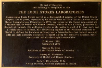 The Louis Stokes Laboratories Marker image. Click for full size.