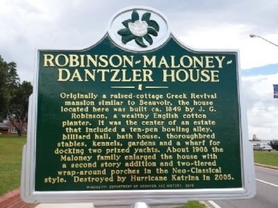 Robinson-Maloney-Dantzler House Marker image. Click for full size.