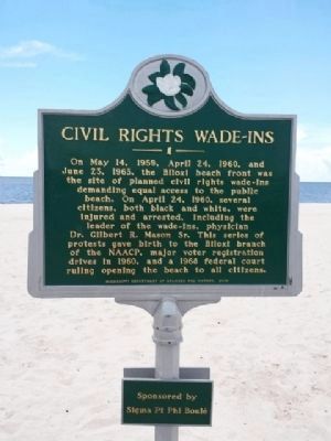 Civil Rights Wade-Ins Marker - old marker that was replaced image. Click for full size.