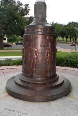Pharmacists' War Memorial: art work on base of flagpole image. Click for full size.