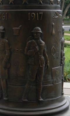 Pharmacists' War Memorial: rendering of a "doughboy" Pharmacist of WWI image. Click for full size.
