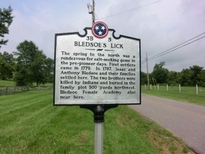 Bledsoe's Lick Marker. Click for full size. Bledsoe's Lick Marker image. Click for full size.
