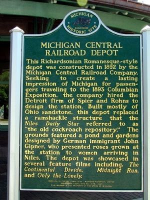 Michigan Central Railroad Depot Marker. Click for full size. Michigan Central Railroad Depot Marker image. Click for full size.