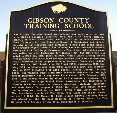 Gibson County Training School Marker image. Click for full size.