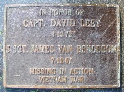 Capt. David Leet and S Sgt. James Van Bendegom Marker. Click for full size. Capt. David Leet and S Sgt. James Van Bendegom Marker image. Click for full size.