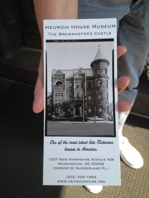 Brochure for Heurich House Museum. Click for full size. Brochure for Heurich House Museum image. Click for full size.