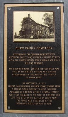 Shaw Family Cemetery Marker image. Click for full size.