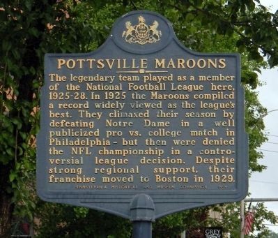 Pottsville Maroons Marker image. Click for full size.