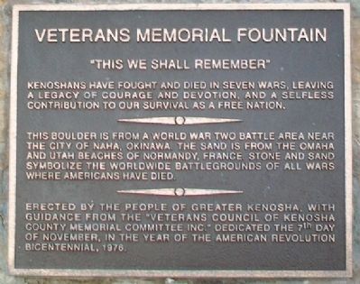 Veterans Memorial Fountain Marker image. Click for full size.