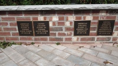 9-11 Memorial Sundial - Plaques marking the timing of the attacks image. Click for full size.