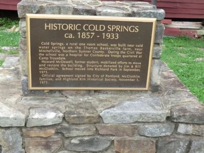 Cold Spring School Marker image. Click for full size.