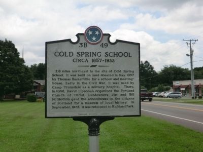 Cold Spring School Marker image. Click for full size.