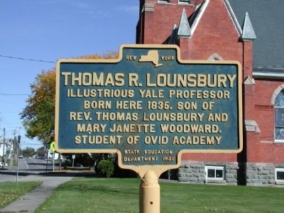 Thomas R. Lounsbury Marker. Click for full size. Thomas R. Lounsbury Marker image. Click for full size.