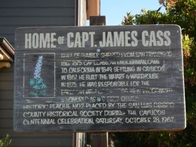Home of Capt. James Cass Marker image. Click for full size.