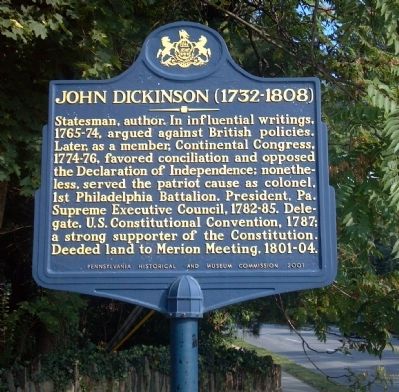 John Dickinson Marker image. Click for full size.
