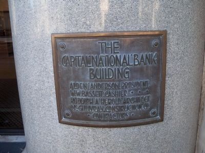 The Capital National Bank Building Marker. Click for full size. The Capital National Bank Building Marker image. Click for full size.