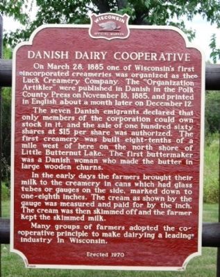Danish Dairy Cooperative Marker image. Click for full size.
