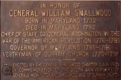 General Smallwood marker on the1932 Commemorative Wall image. Click for full size.