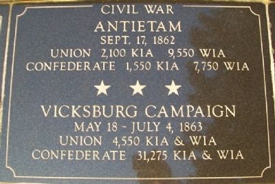 War Memorial Antietam - Vicksburg Marker image. Click for full size.