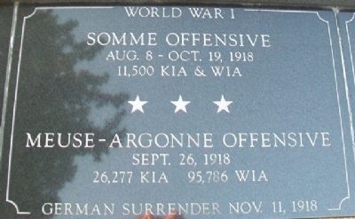 War Memorial Somme - Meuse-Argonne Marker image. Click for full size.