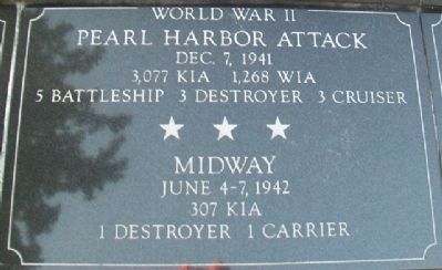 War Memorial Pearl Harbor - Midway Marker image. Click for full size.