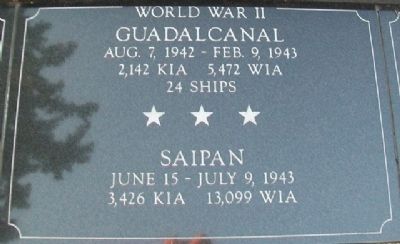 War Memorial Guadalcanal - Saipan Marker image. Click for full size.