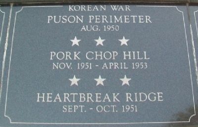 War Memorial Pusan - Pork Chop - Heartbreak Marker image. Click for full size.
