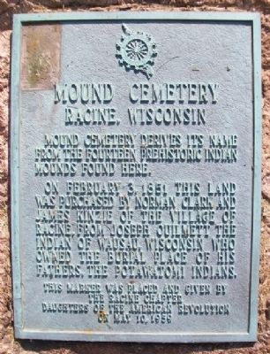 Mound Cemetery Marker. Click for full size. Mound Cemetery Marker image. Click for full size.
