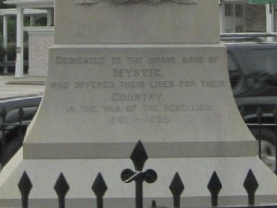 Mystic Civil War Memorial. Click for full size. Mystic Civil War Memorial image. Click for full size.