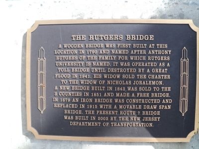 The Rutgers Bridge Marker image. Click for full size.