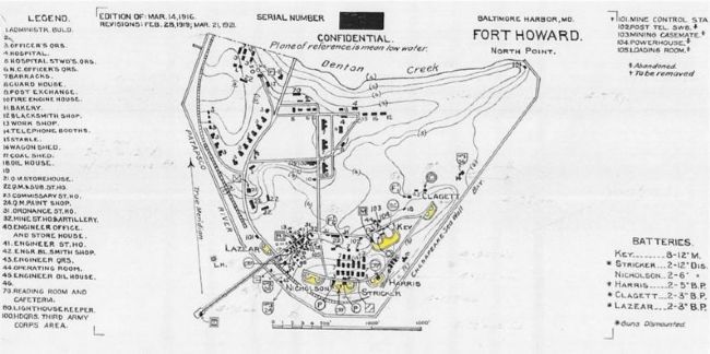 Fort Howard Plan 1921 image. Click for full size.