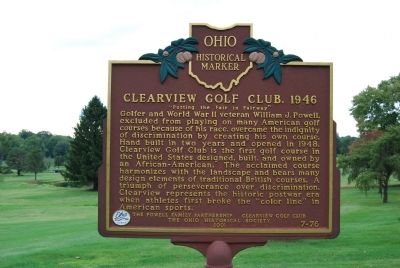 Clearview Golf Club, 1946 Marker image. Click for full size.